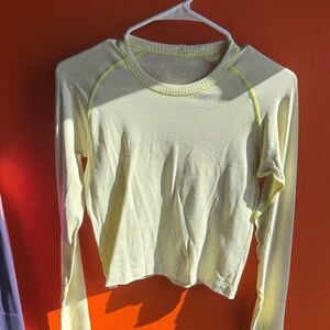 lululemon athletica Pale Yellow Long Sleeve Top